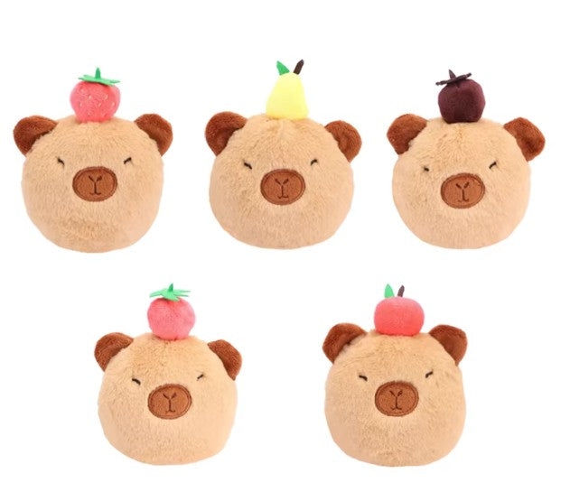 A Basket of 5 pcs Mini Plush Toys - Strawberries/Rabbits/Axolotls/Dinosaurs/Carrots/Ducks/Capybaras/Cats