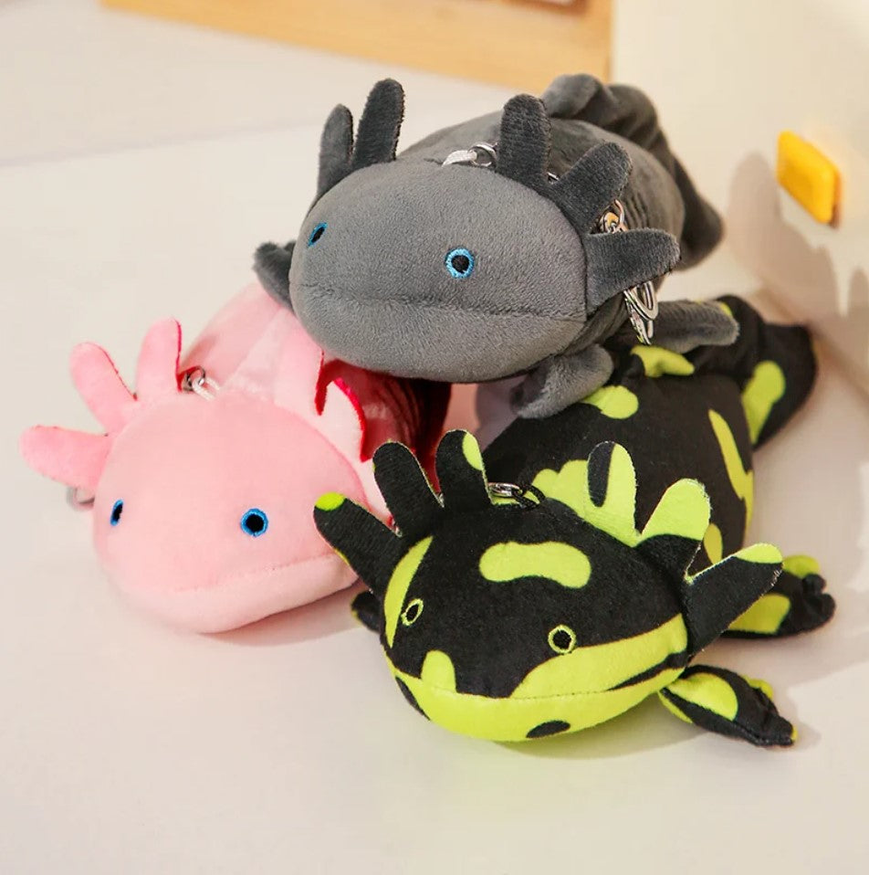 Cute Axolotl Plush Keychain 23cm - Black/Green/Blue/Yellow/Pink/Grey