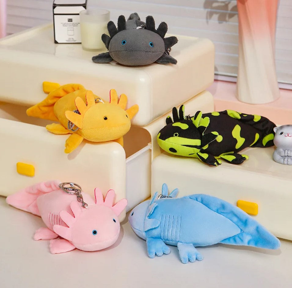 Cute Axolotl Plush Keychain 23cm - Black/Green/Blue/Yellow/Pink/Grey