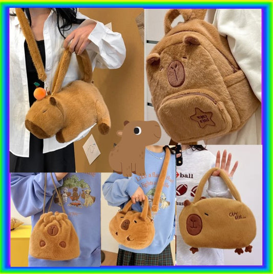 Cute Capybara Plush Crossbody bag/Handbag/Backpack - 6 Styles