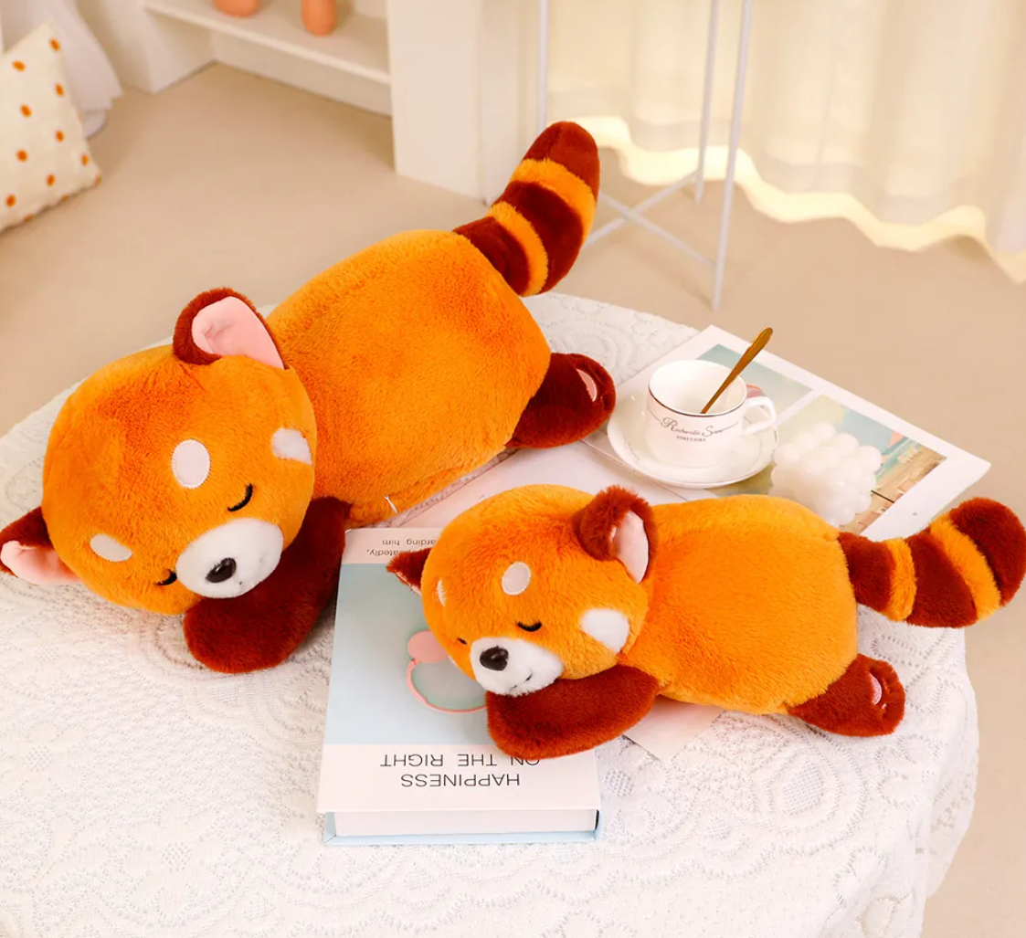 Cute Sleeping Red Panda Plush Pillow Toys 35/50/65/90cm