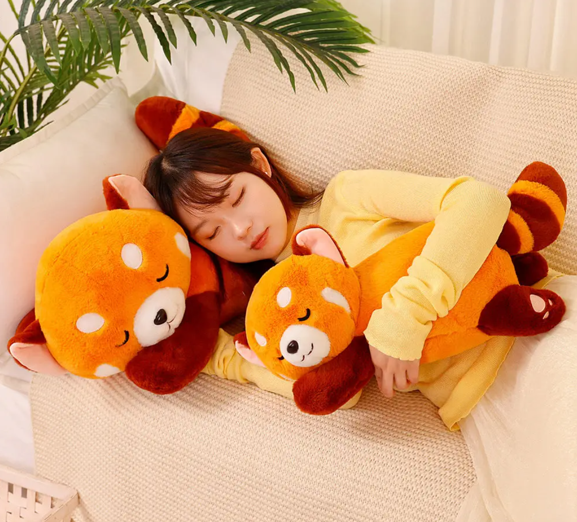 Cute Sleeping Red Panda Plush Pillow Toys 35/50/65/90cm