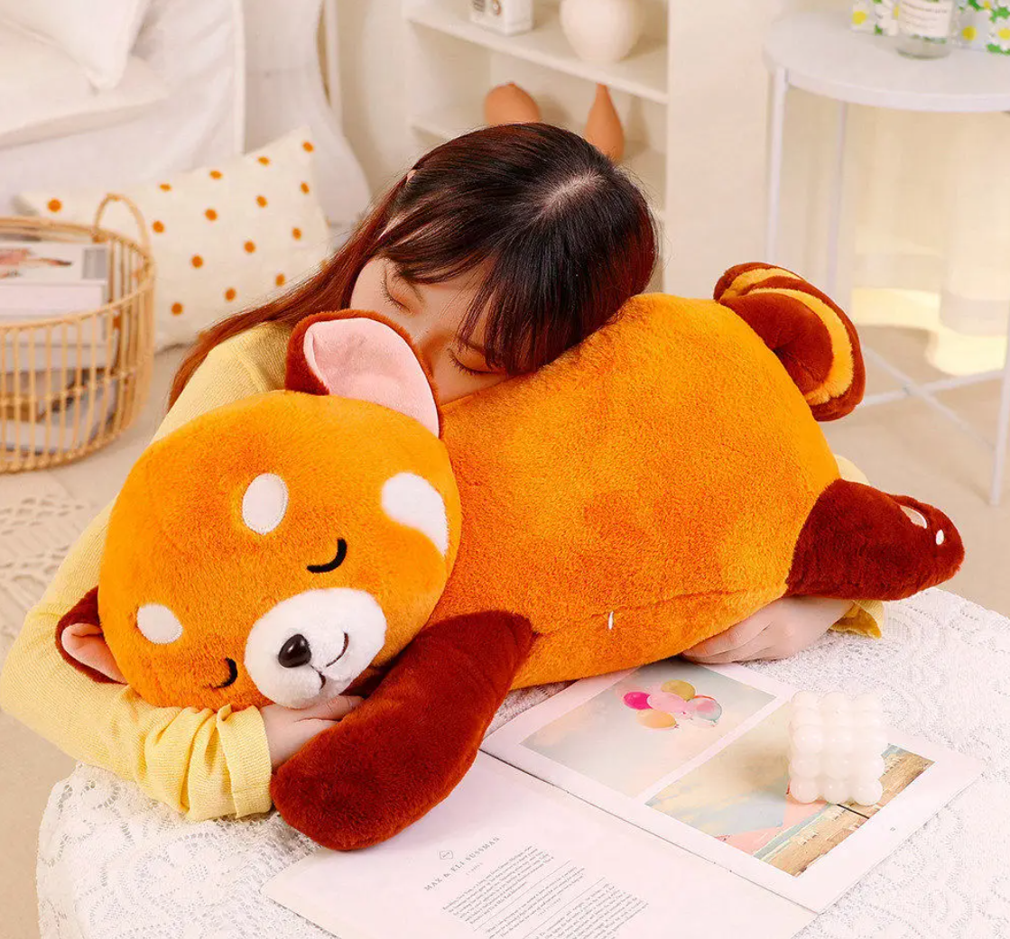 Cute Sleeping Red Panda Plush Pillow Toys 35/50/65/90cm