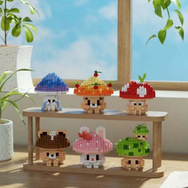 Cute Mushroom Mini Building Blocks - 6 Styles