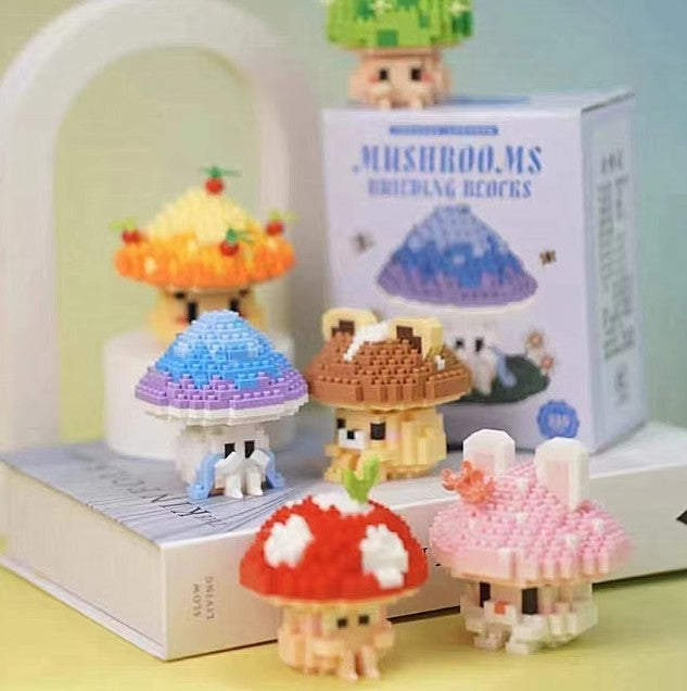 Cute Mushroom Mini Building Blocks - 6 Styles