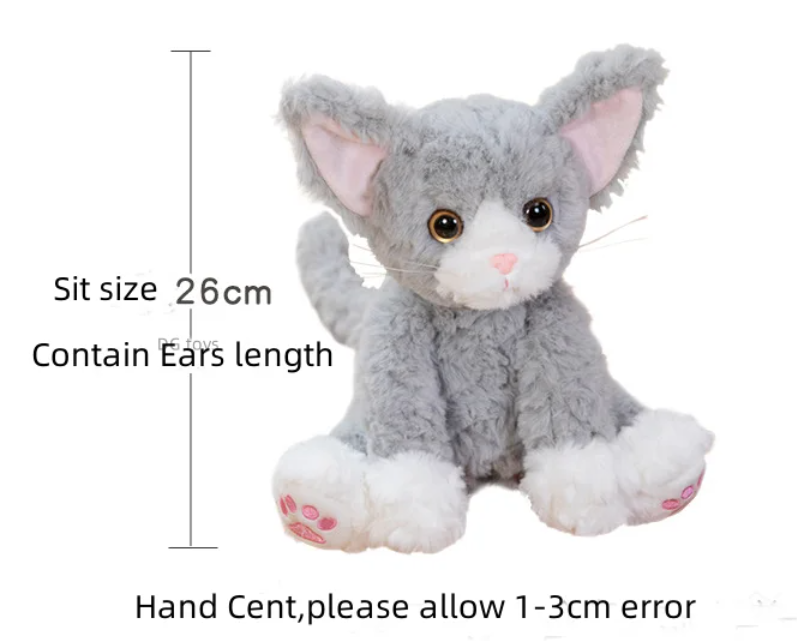 Sitting Cat Plush Toys 25cm (Yellow/Black/White/Grey) - 5 Styles