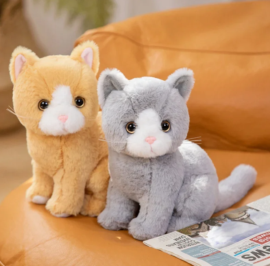 Cute Sitting Cat Plush Toys 25cm (Orange/Black/White/Grey) - 5 Styles