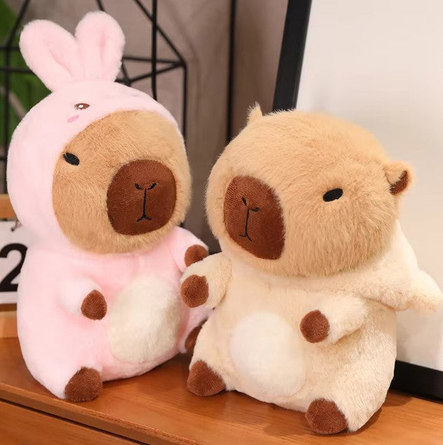 Cute Capybara With Animal (Bear/Duck/Unicorn/Rabbit/Dog) Dress Up Plush Toys 25/30/40cm