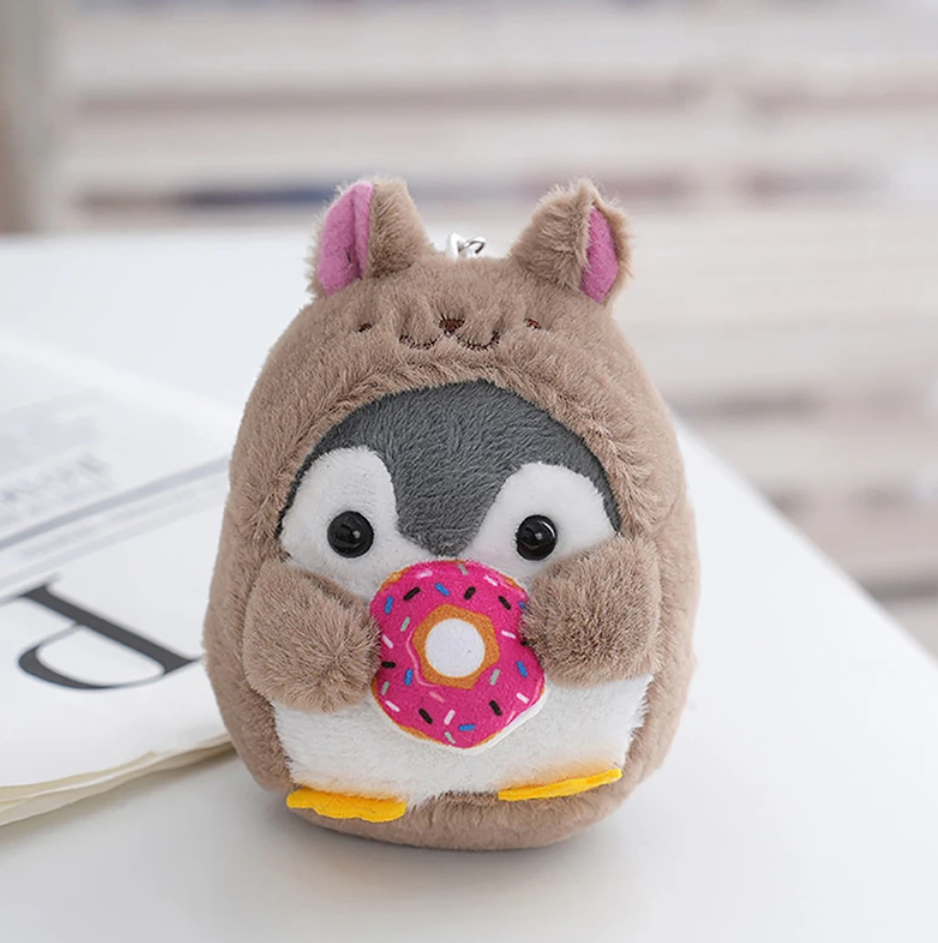 Cute Penguin (Dress Up Dog/Bear/Rabbit/Frog) With Food Plush Keychains - 5 Styles