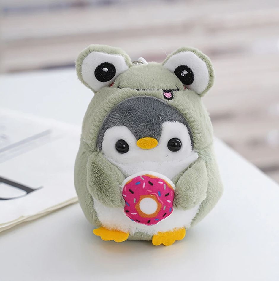 Cute Penguin (Dress Up Dog/Bear/Rabbit/Frog) With Food Plush Keychains - 5 Styles