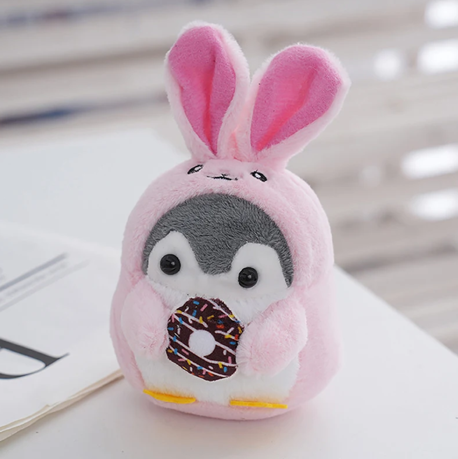 Cute Penguin (Dress Up Dog/Bear/Rabbit/Frog) With Food Plush Keychains - 5 Styles