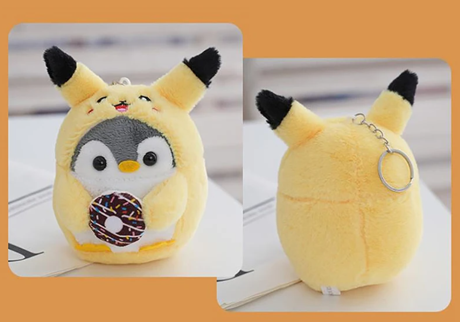 Cute Penguin (Dress Up Dog/Bear/Rabbit/Frog) With Food Plush Keychains - 5 Styles