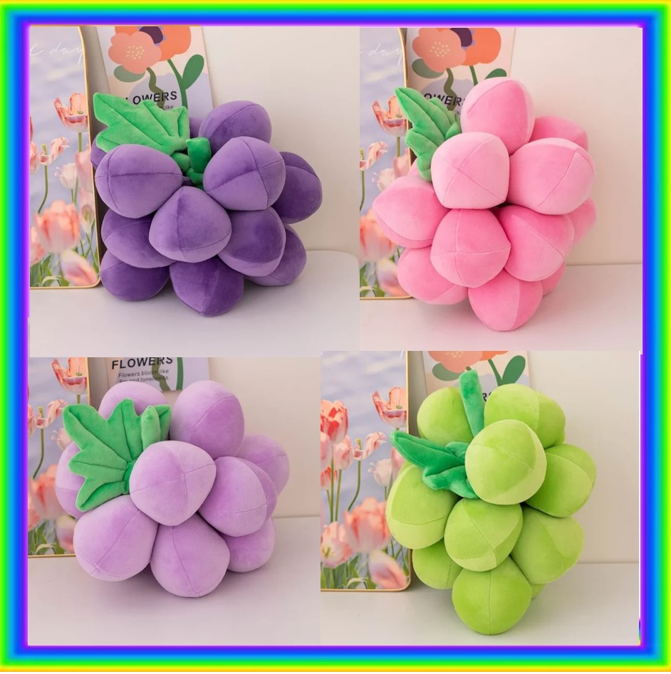 Cute Grape Pillow Plush Toys 22/35cm - Pink/Purple/Green/Red/White