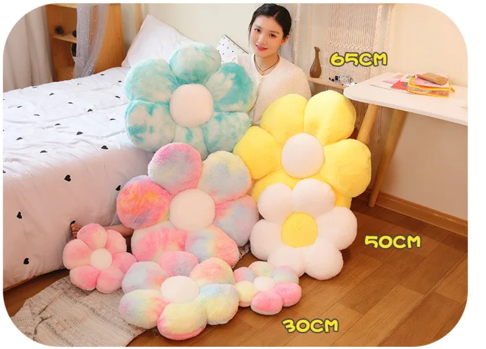 Furry Flower Pillow Plush Toys 30/50/65cm - 13 colours