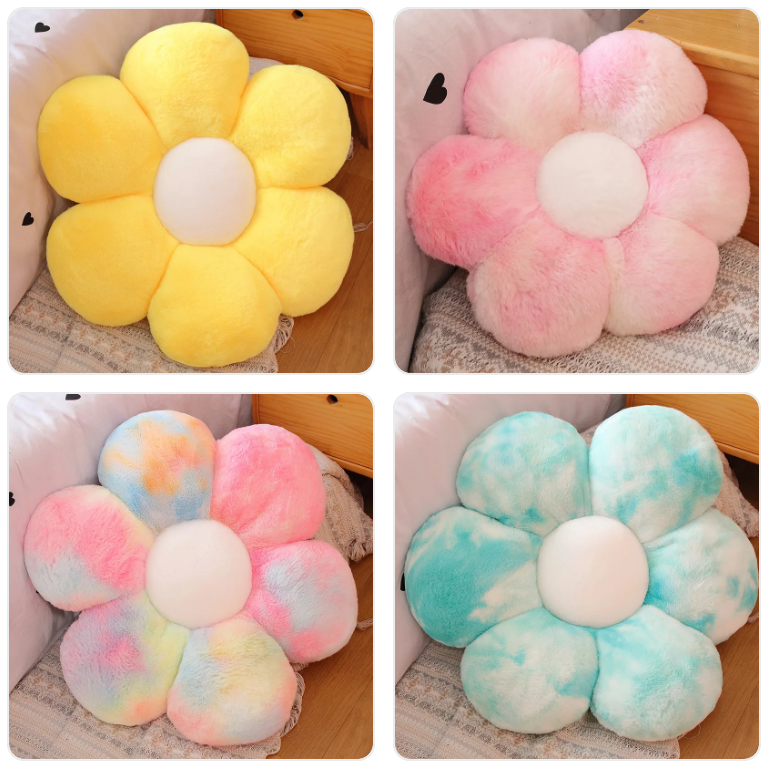 Furry Flower Pillow Plush Toys 30/50/65cm - 13 colours