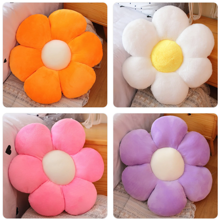 Furry Flower Pillow Plush Toys 30/50/65cm - 13 colours