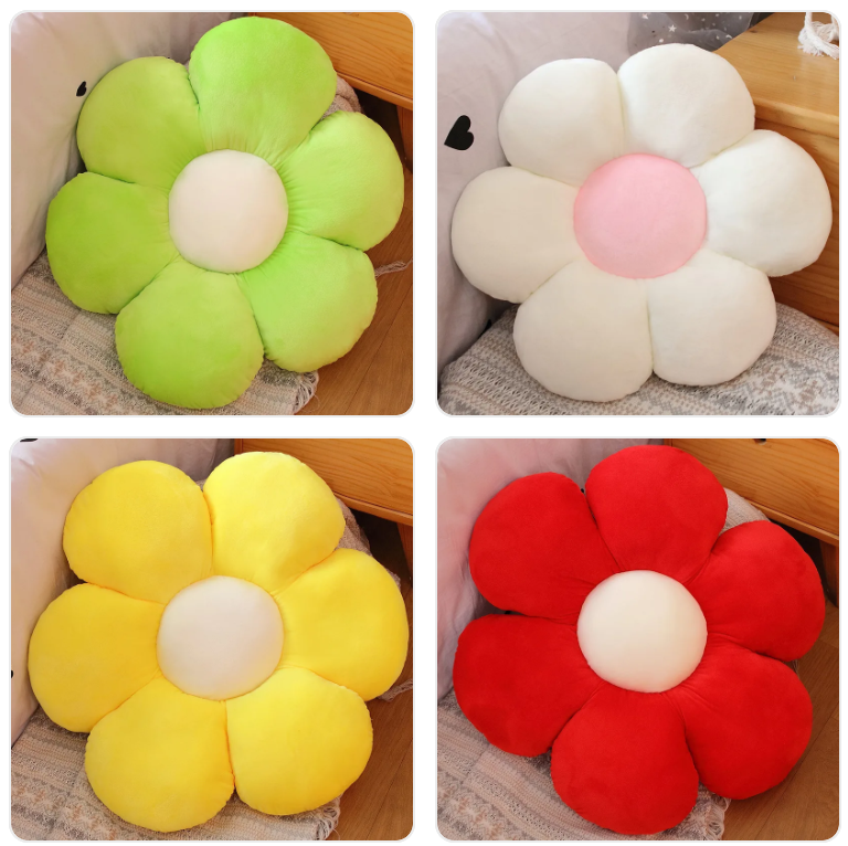 Furry Flower Pillow Plush Toys 30/50/65cm - 13 colours