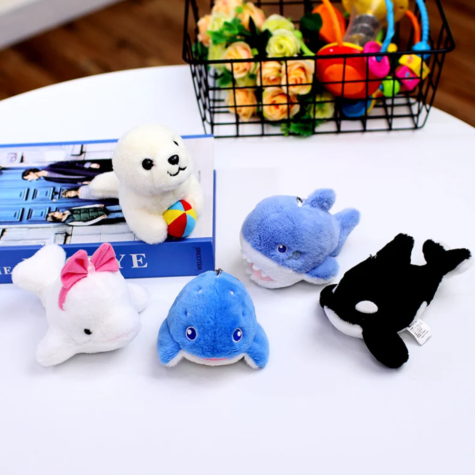 Marine Animal (Seal/Shark/Killer Whale/Dolphin/Fish) Plush Keychains 12cm