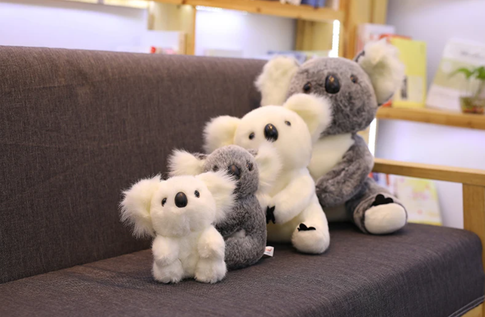 Cute Koala With/Without Kid Plush Toys 13/17/21/28/40cm - Grey/White