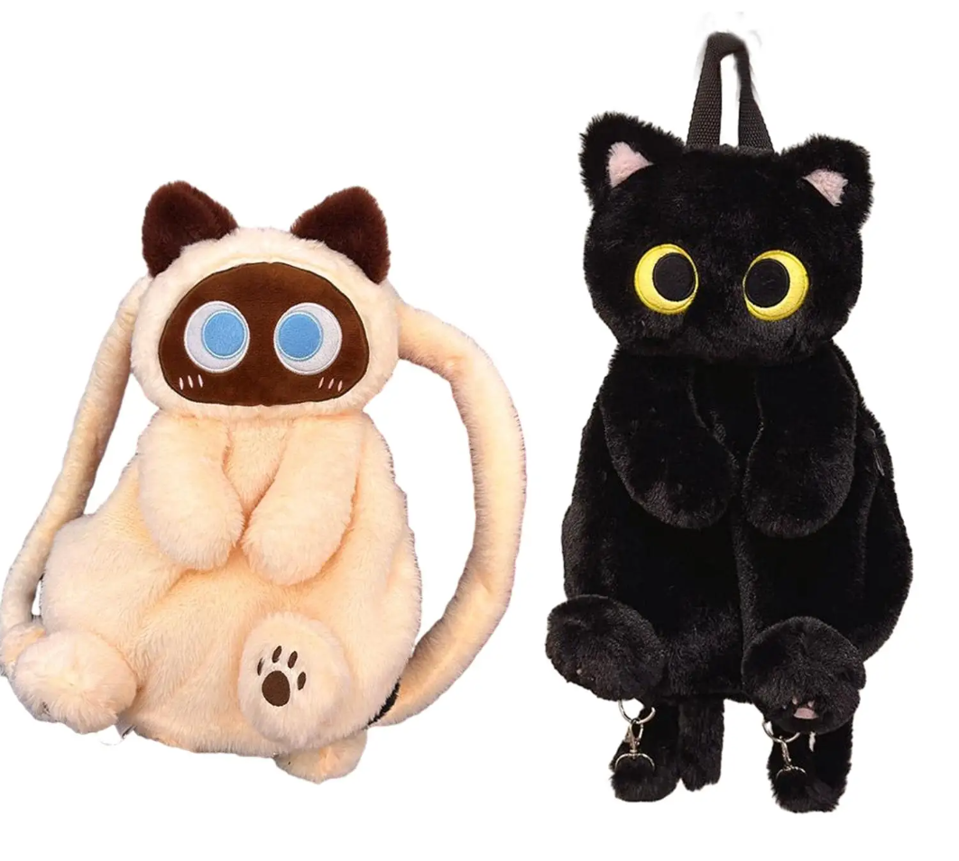 Cute Cat Plush Backpacks 40cm - 4 Styles