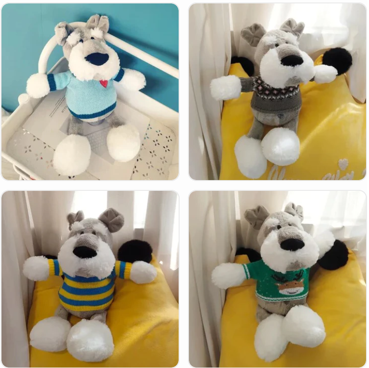 Dog(Schnauzer) With Sweater Plush Toys 35/45cm - 8 Styles