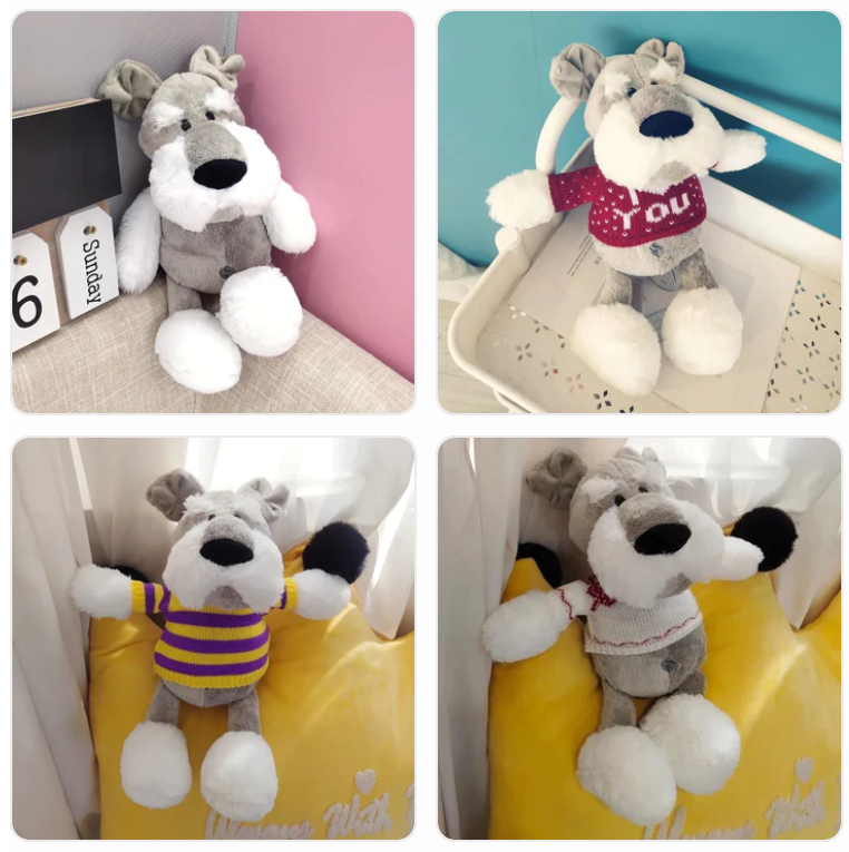 Dog(Schnauzer) With Sweater Plush Toys 35/45cm - 8 Styles