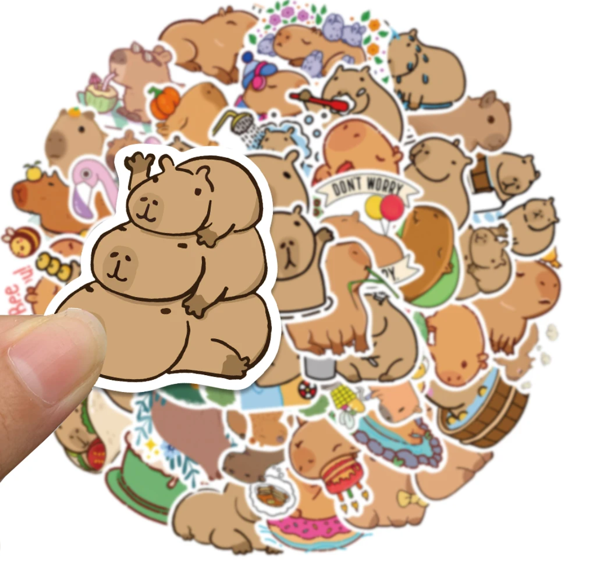 50/100 pcs Cute Capybara Stickers