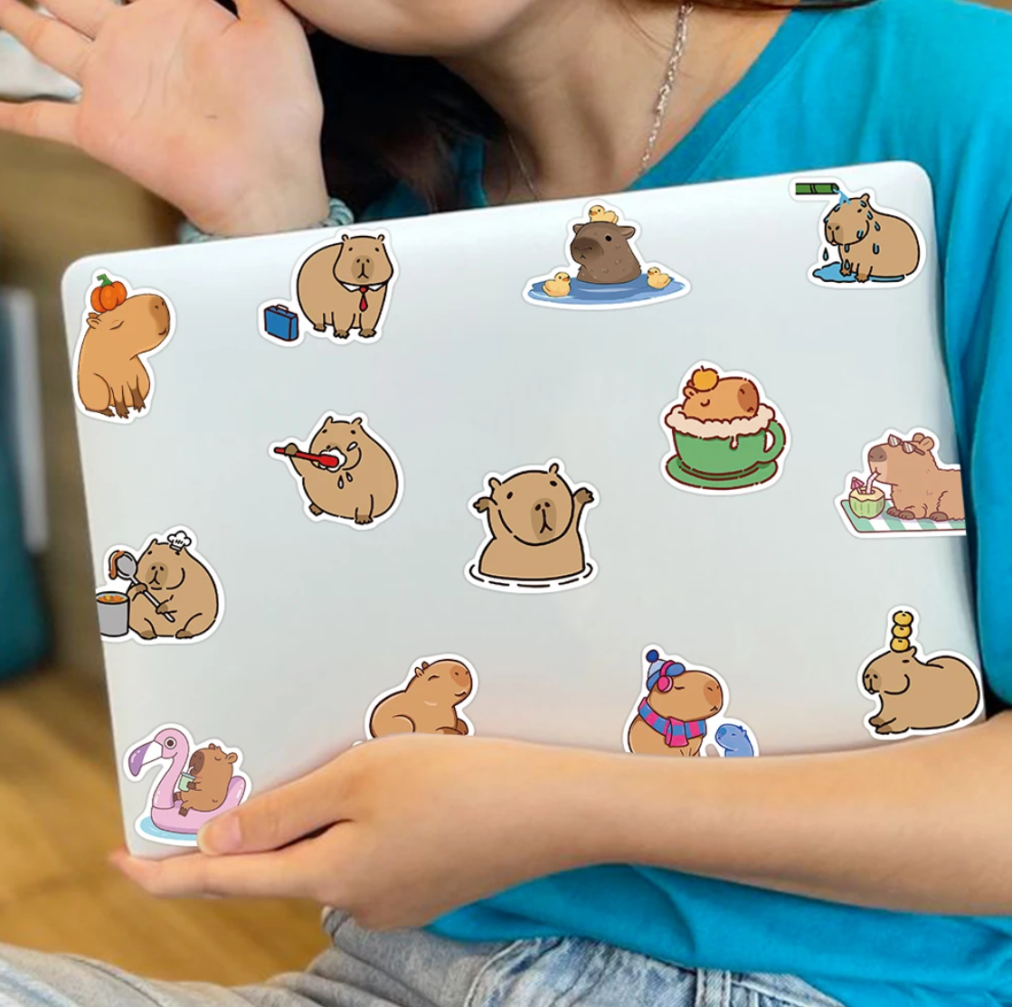 50/100 pcs Cute Capybara Stickers