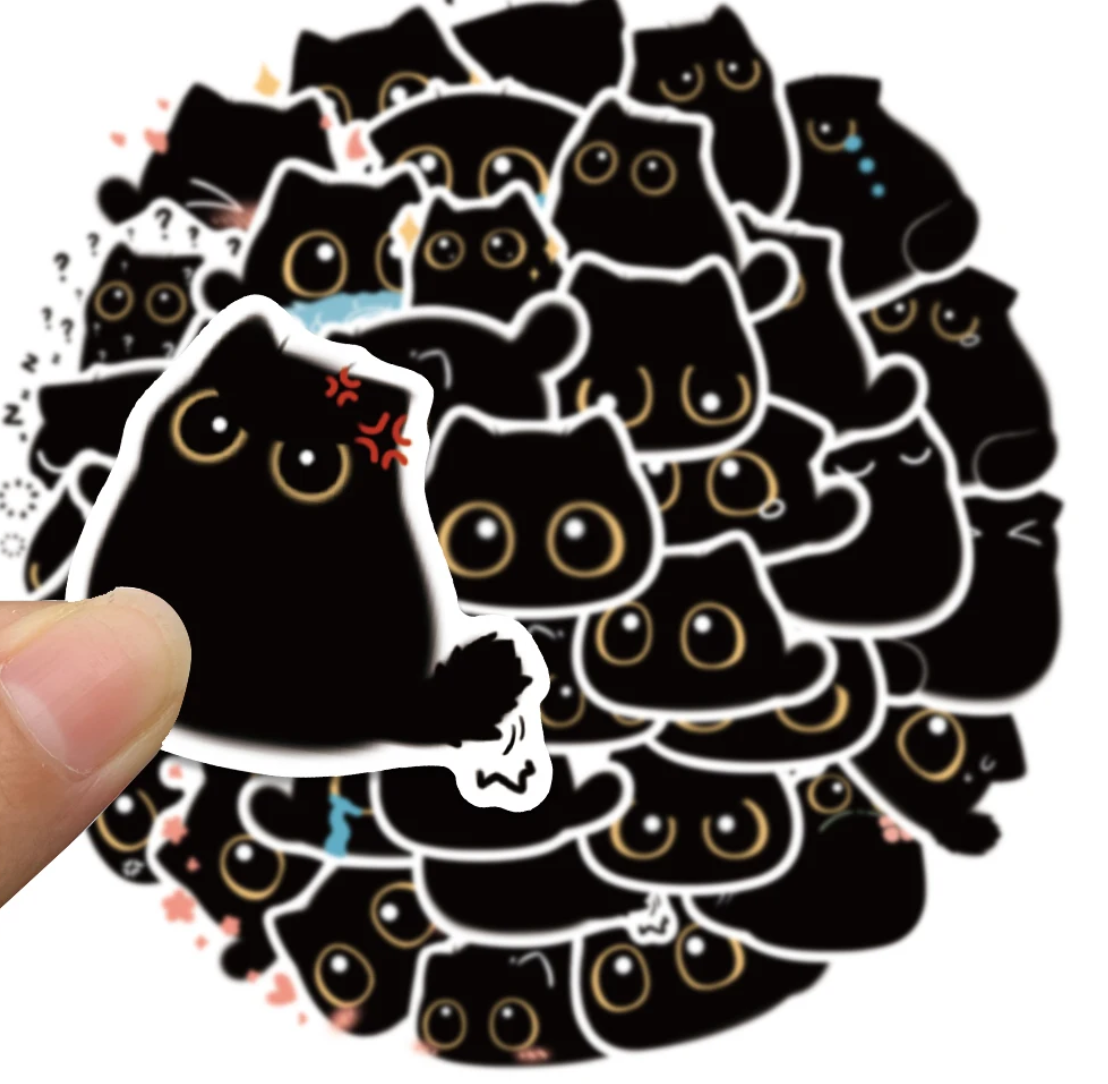 40/80 pcs Cute/Kawaii Black Cat Stickers