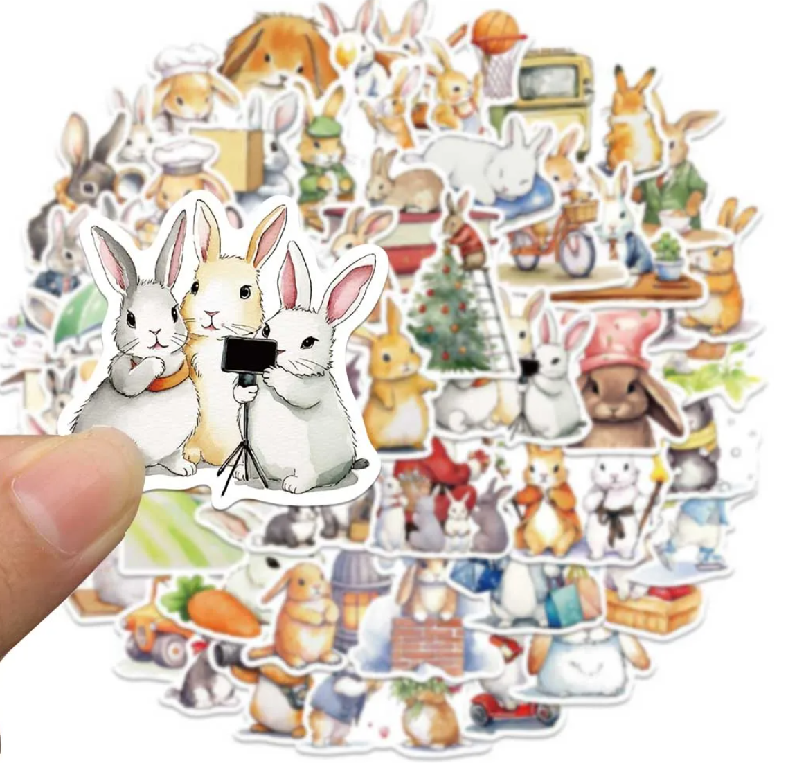 50 pcs Cute/Kawaii Bunny/Rabbit Stickers