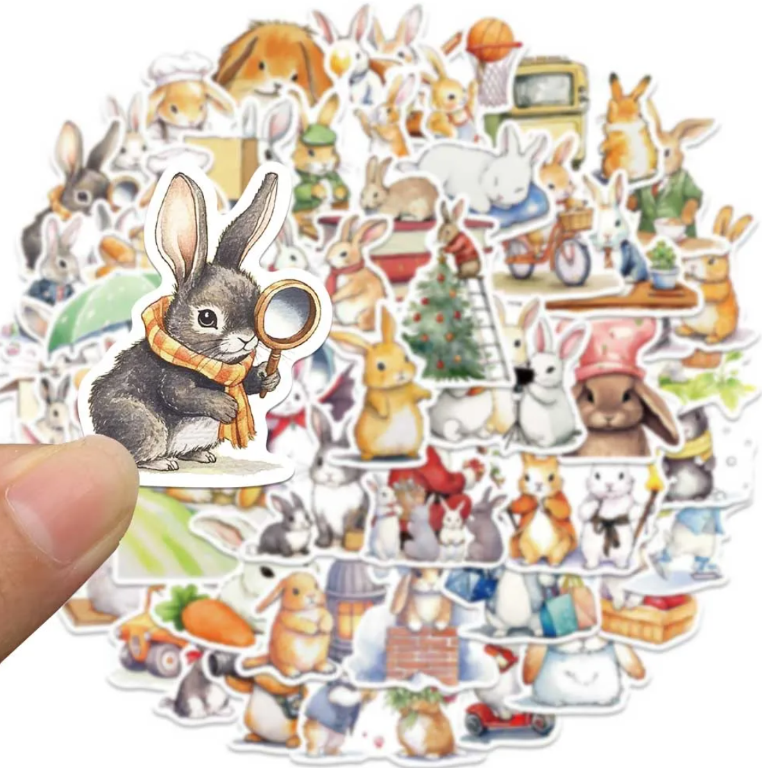 50 pcs Cute/Kawaii Bunny/Rabbit Stickers