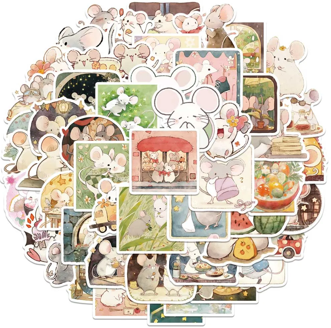 50 pcs Cute/Kawaii Mouse/Mice Stickers