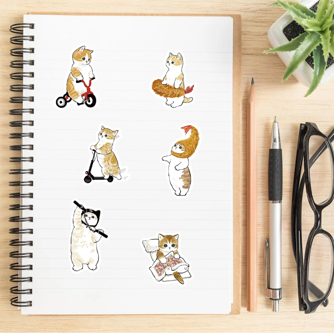 64 pcs Cute/Kawaii Cat Stickers