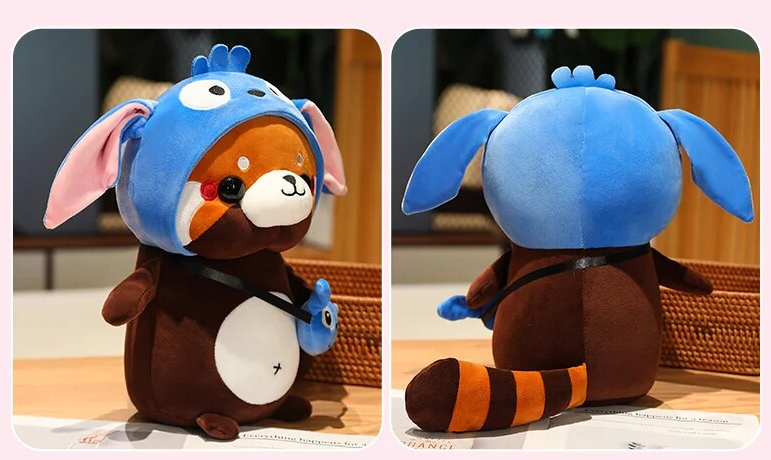 Red Panda Dress Up Plush Toys 30/40cm - Bear/Rabbit/Sun Flower/Unicorn/Dinosaur/Avocado/Blue