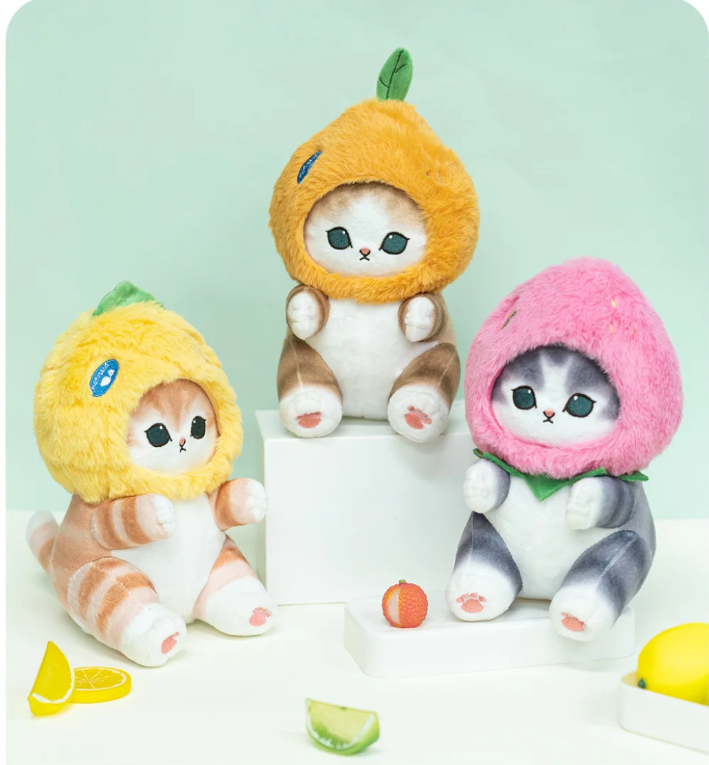 Mofusand Cat Fruit Series With (Strawberry/Blueberry/Pineapple/Orange) Plush Toys- 4 styles