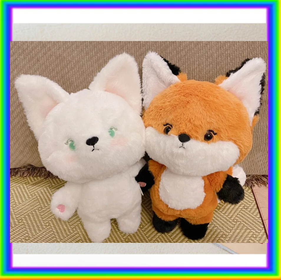 Cute Fox Plush Toys 35cm - (Orange With Black/Orange With White/Green/White)