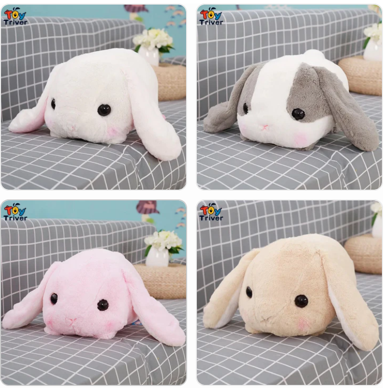 Cute Bunny Pillow Plush Toys 45cm - White/Grey/Brown/Pink