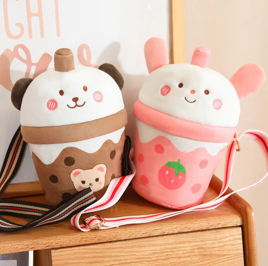 Cute Bear/Dog/Rabbit In A Bubble Tea Bag Plush Toys