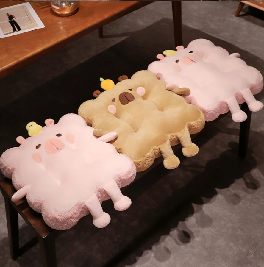 Cute Capybara Cushion Plush Toys 40cm - Brown/Pink