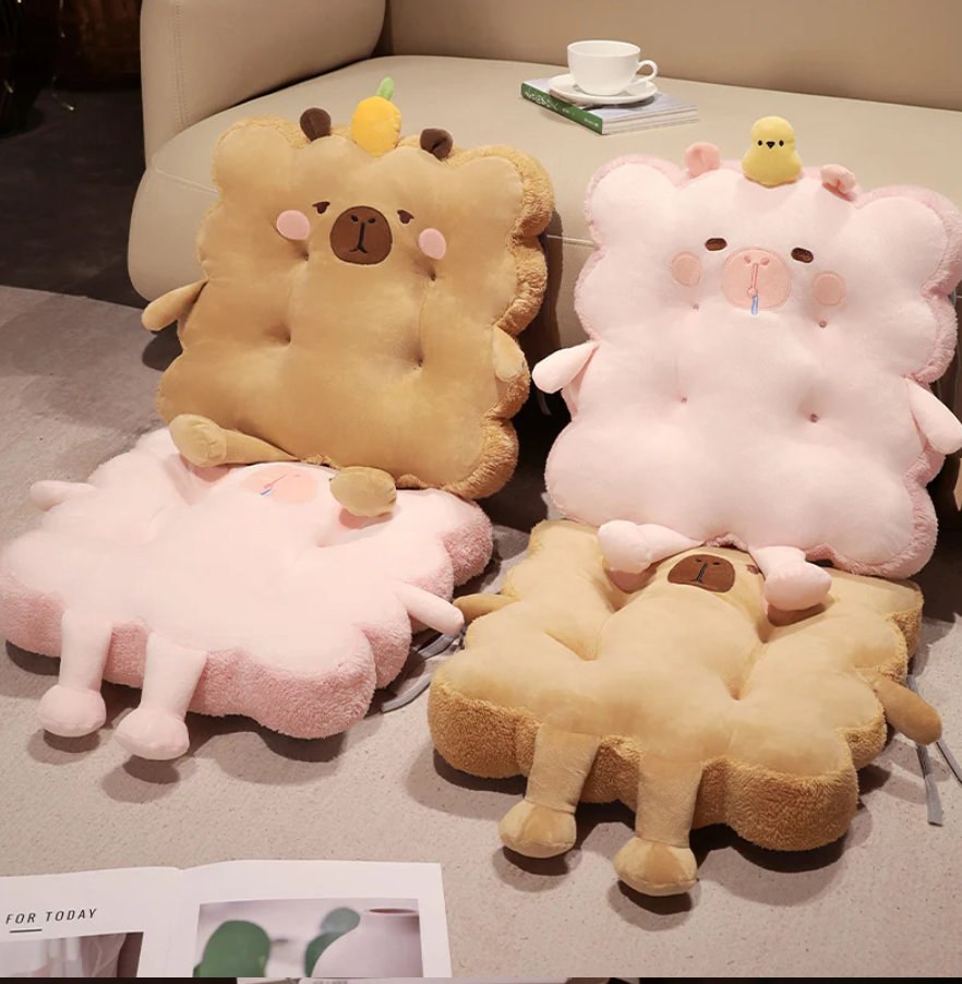 Cute Capybara Cushion Plush Toys 40cm - Brown/Pink