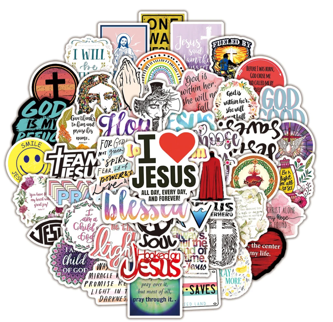 50 pcs Stickers (Bible Verse/Religious/Christian/Inspirational/Motivational) Texts