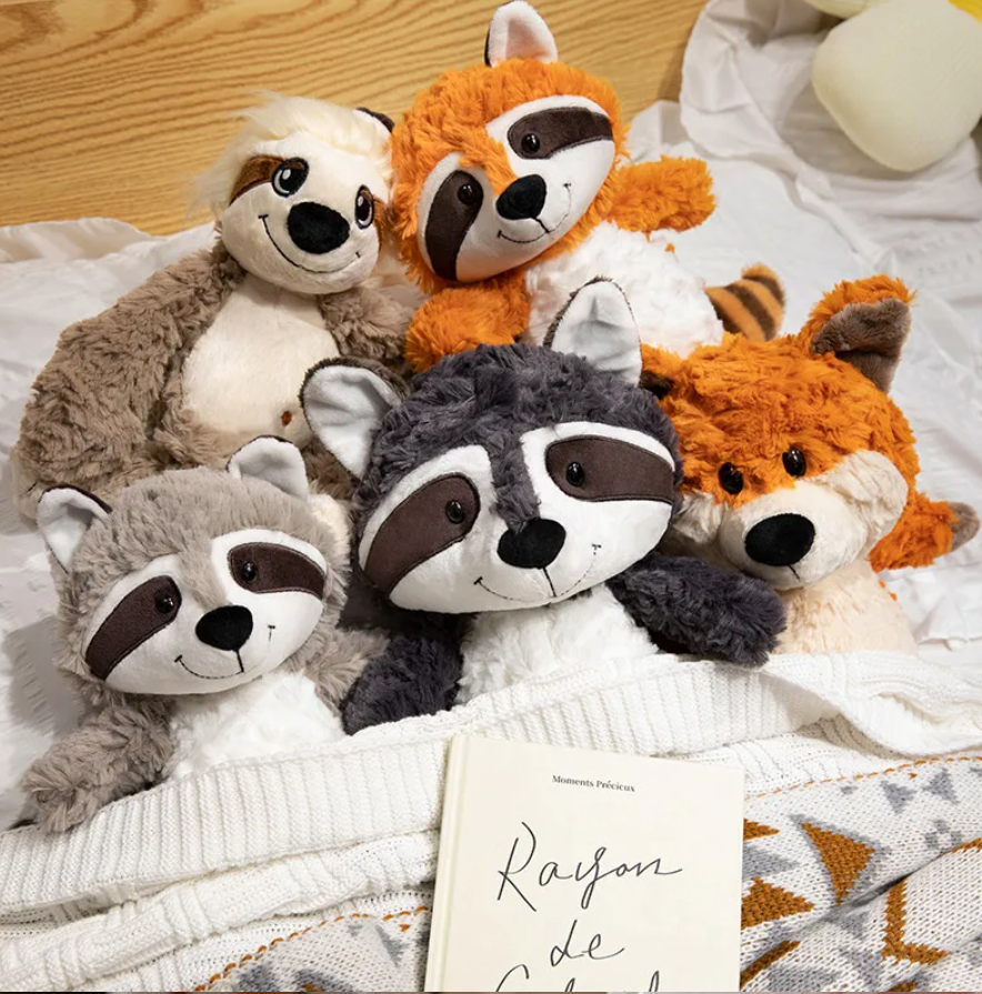 Cute Raccoon/Fox/Sloth Plush Toys 25/35cm - 5 Styles