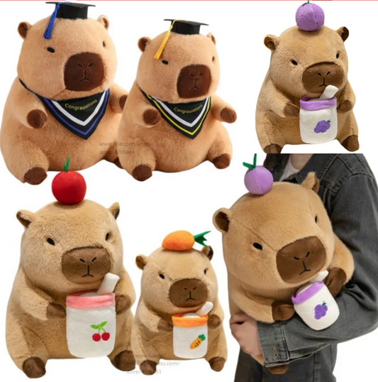 Cute Capybara With Graduation Dress Up Or With Tea Plush Toys 30/40cm