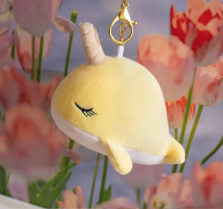 Cute Narwhal (With Oepn/Close Eyes) Plush Keychains - 16 Styles