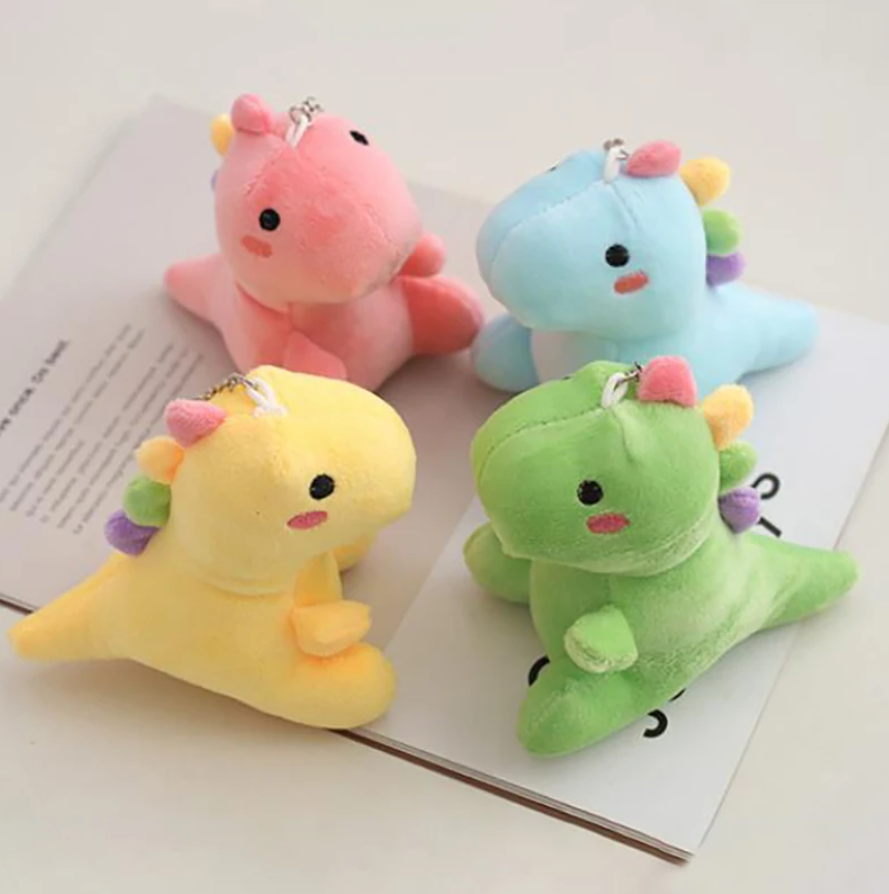 Cute Dinosaur Plush keychains 12cm -  Green/Pink/Blue/Yellow