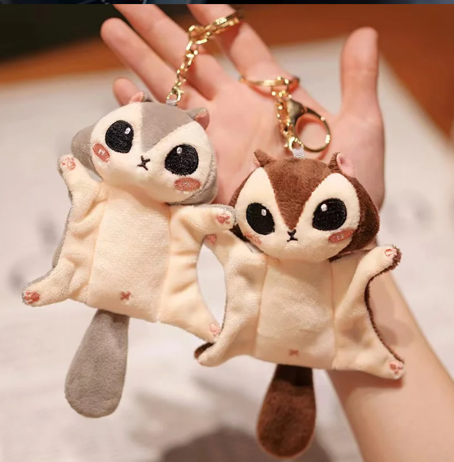 Cute/Kawaii Flying Squirrel Plush Keychain 10cm/20cm - Brown/Grey