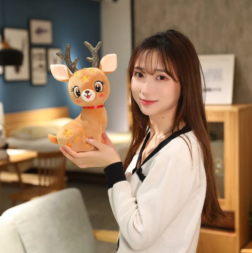 Cute/Kawaii Deer Plush Toys 30/45/50cm - Brown/Pink