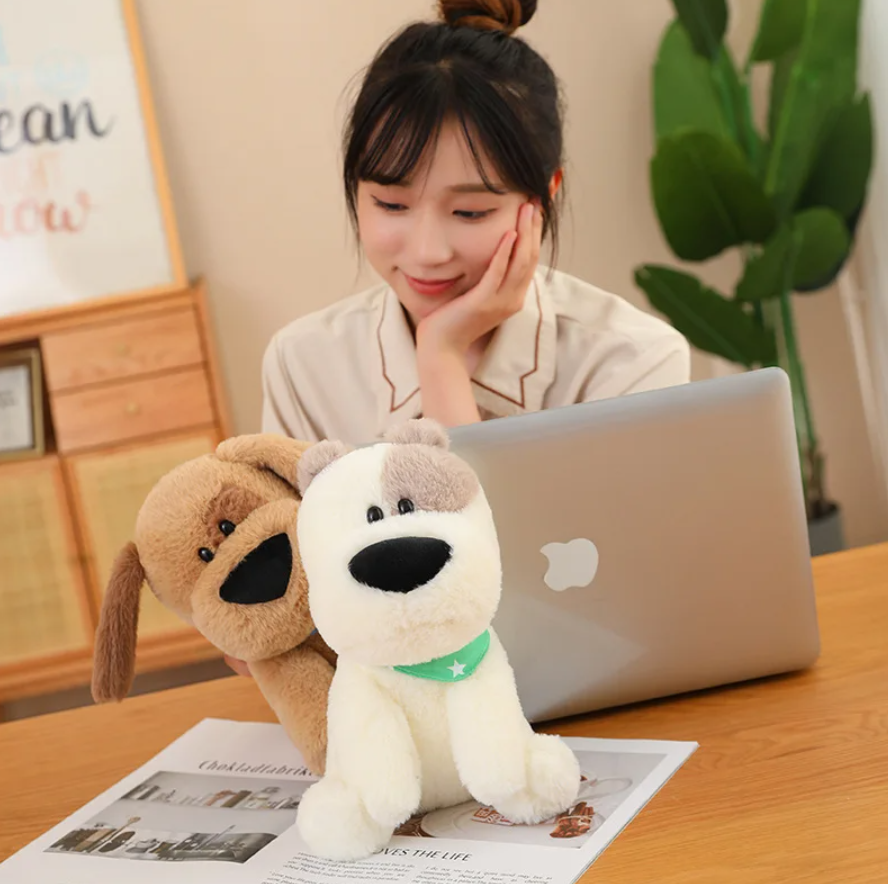 Cute/Kawaii Big Nose Dog Plush Toys 25/40/50cm - Khaki/White