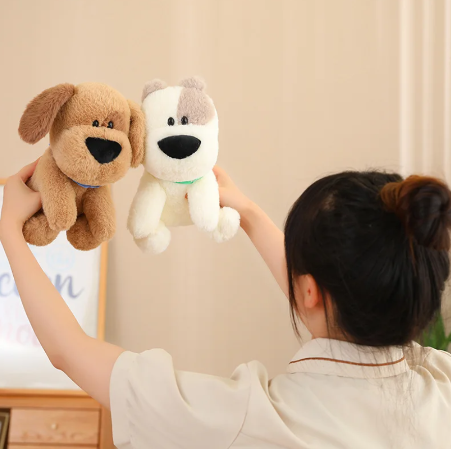 Cute/Kawaii Big Nose Dog Plush Toys 25/40/50cm - Khaki/White