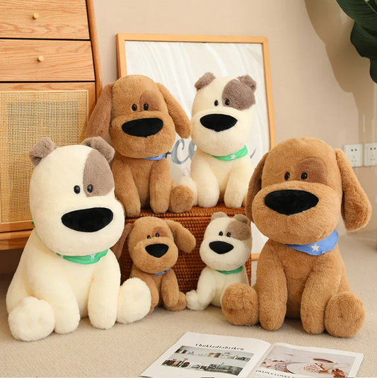 Cute/Kawaii Big Nose Dog Plush Toys 25/40/50cm - Khaki/White